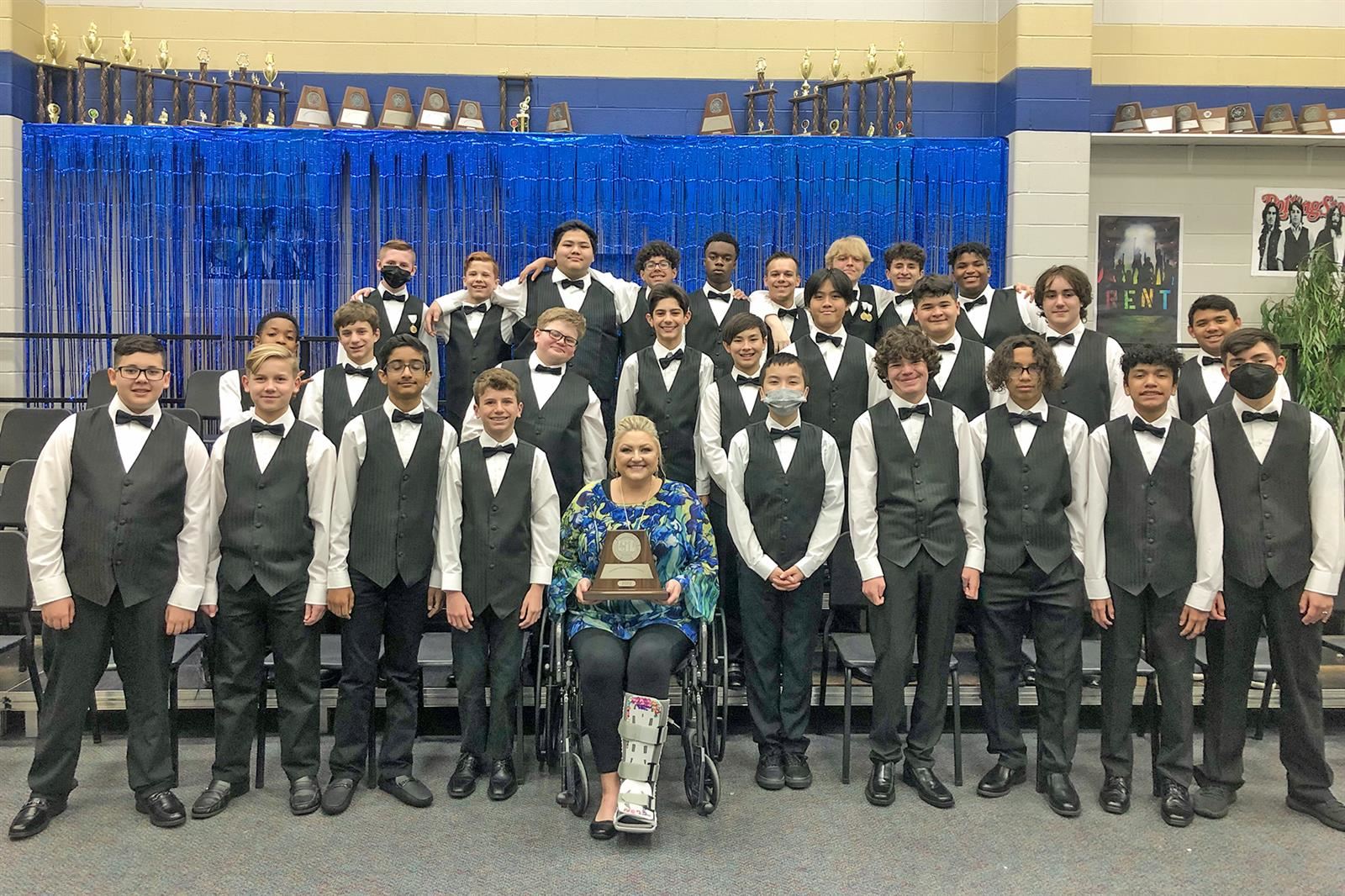 The Spillane tenor/bass choir, directed by Nicole Bouley, was named a National Winner in the Mark of Excellence awards.